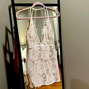 White lace mini dress